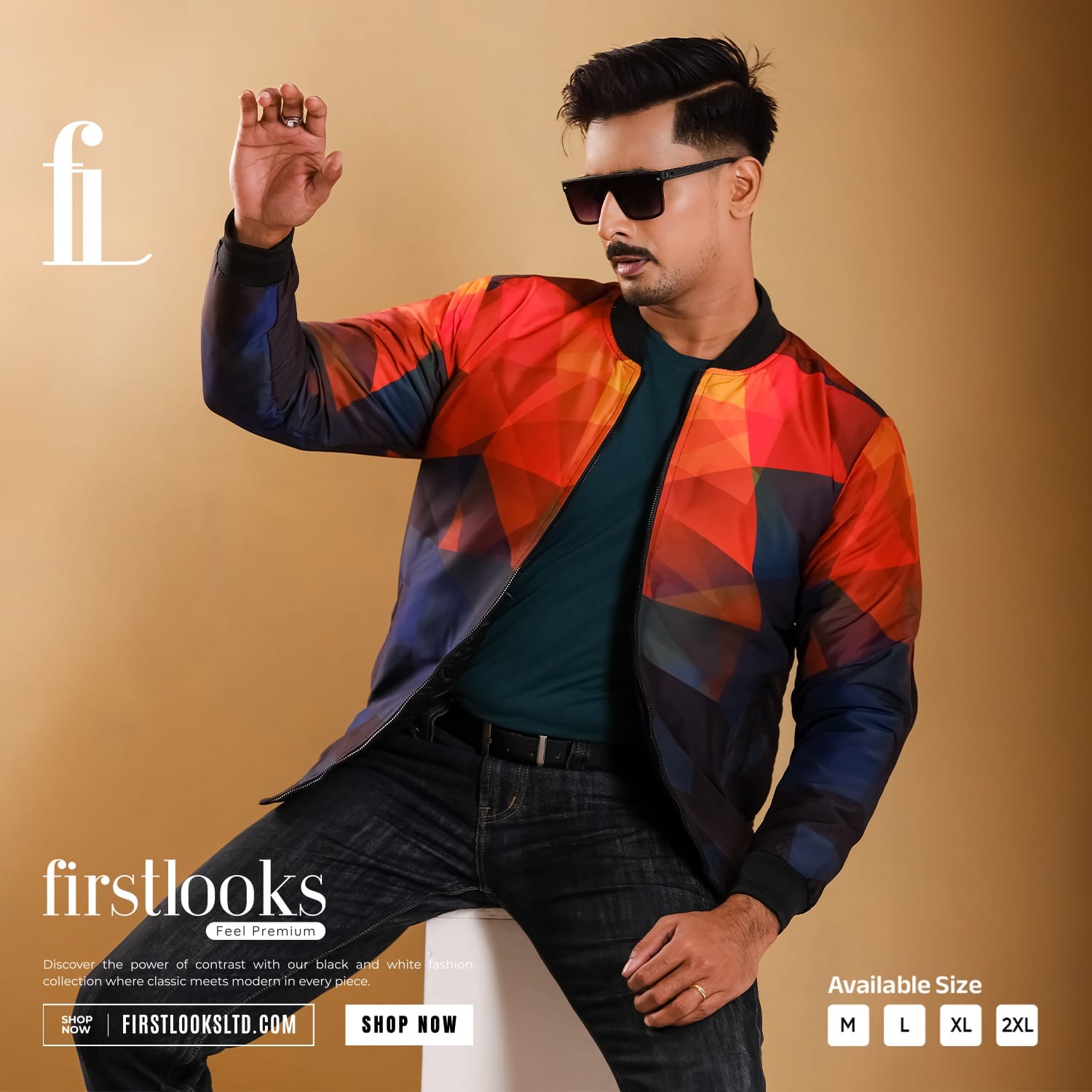 Code: S-403 (Diamond Orange) | Premium Padding Jacket for Men's