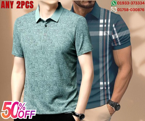 2 Pics Combo Premium China Polo Shirt For Men