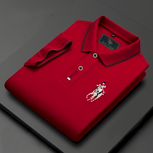 Code: 747 Premium Cotton Polo Shirt For Men - Image 3