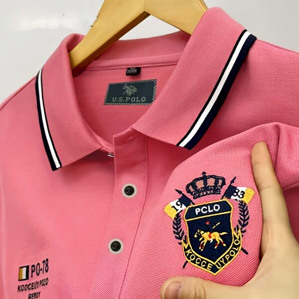 Code: 754 Premium Cotton Polo Shirt For Men - Image 3