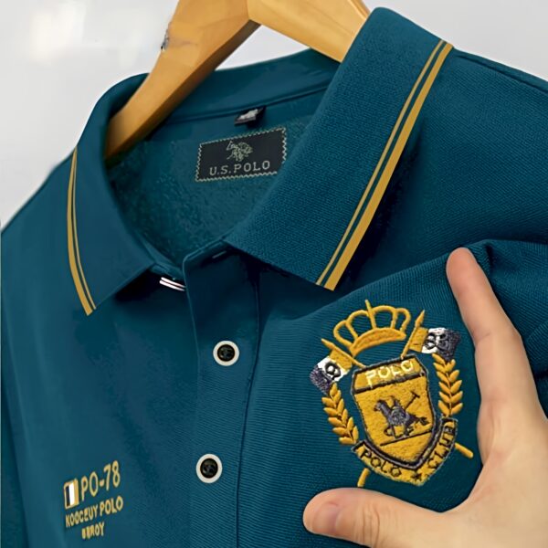Code: 955 Premium Cotton Polo Shirt For Men - Image 3